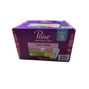New Poise Fresh Protection 132pc Daily Liners Very Light Long